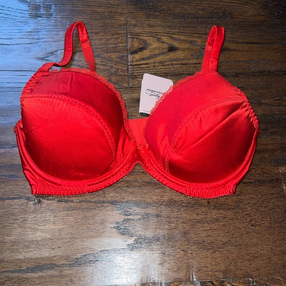 NWT Agent Provocateur Felinda Red Silk Bra, 32DD - Picture 10 of 11